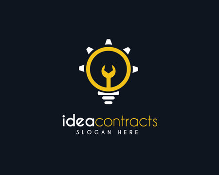Creative Idea Logo Design Template. Light Bulb with Wrench Iconのイラスト素材