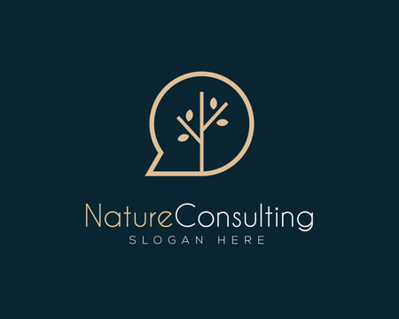 Nature Consulting  logo design template. Nature logo icon vector.のイラスト素材