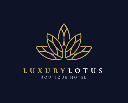 Luxury Lotus logo template vector icon illustration design Premium Vector.のイラスト素材