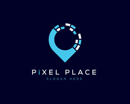 Pin location logo design vector template. Map pointer icon vector illustration.のイラスト素材