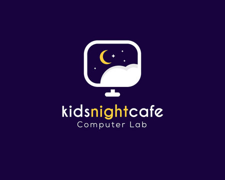 Kids Night Logo Template, Night Club Logo, Night Club PCのイラスト素材