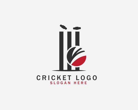 Cricket Logo Design Vector Template. Cricket Logo Design Vector Illustrationのイラスト素材