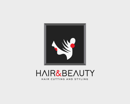 Hair Salon Logo Design Vector Template. Beauty salon logo design templateのイラスト素材