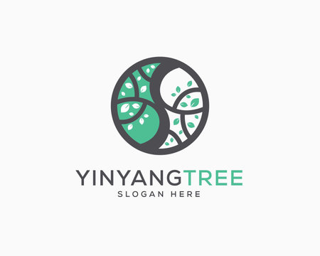 Green Tree logo design. Nature logo template vector icon element - vectorのイラスト素材