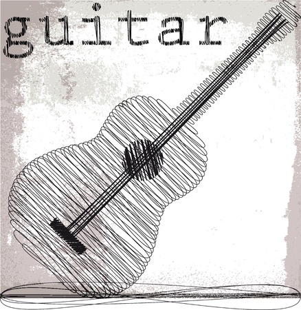 Abstract guitar. Vector illustration のイラスト素材
