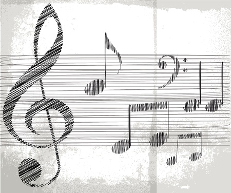 sketch of music notes. Vector illustrationのイラスト素材