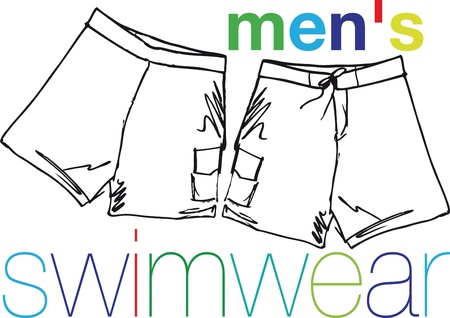 men`s swimwear. Vector illustration のイラスト素材