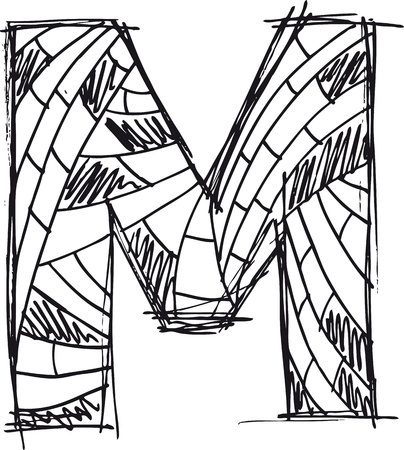 Abstract hand drawn letterのイラスト素材