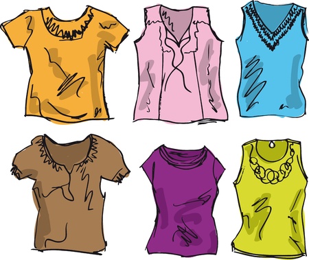 sketch of Women's t-shirt. Vector illustrationのイラスト素材