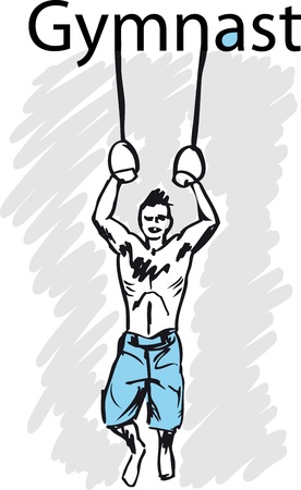 sport gymnastics rings. illustrationのイラスト素材