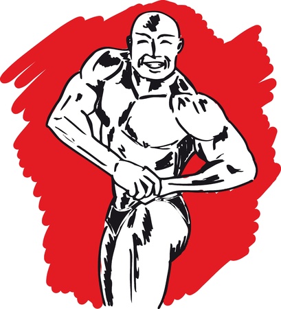 Sketch of bodybuilder  vector illustration のイラスト素材