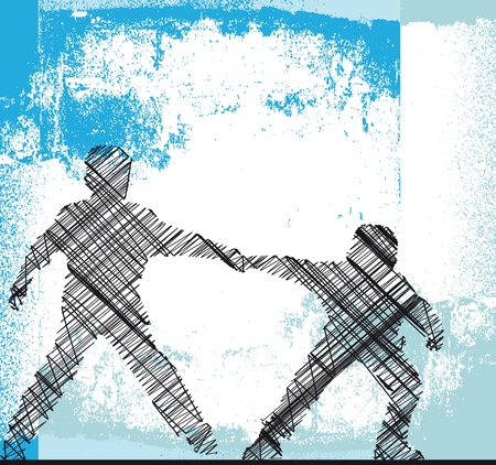 Boys holding hands  Vector illustration のイラスト素材