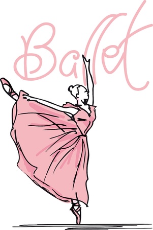 Sketch of ballet dancer. Vector illustrationのイラスト素材