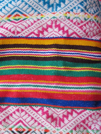 Peruvian hand made woolen fabricの写真素材