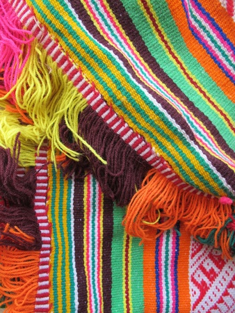Peruvian hand made woolen fabricの写真素材