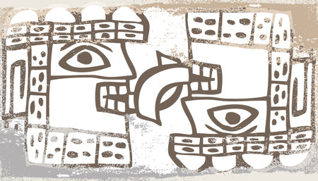 Grunge inca icon. Vector illustration