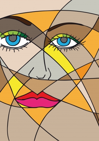Abstract woman face. Vector illustrationのイラスト素材