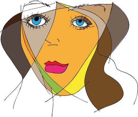Abstract woman face  illustration のイラスト素材