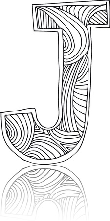 Abstract hand drawn letter  vector illustrationのイラスト素材