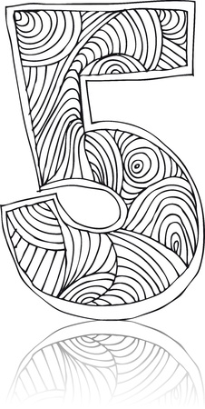 Abstract hand drawn number  Vector illustrationのイラスト素材