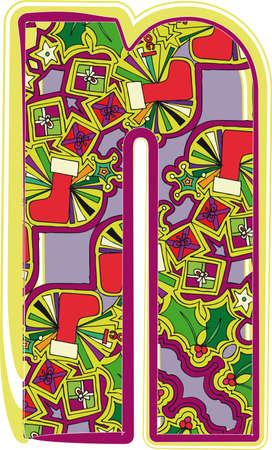 Christmas hand drawn letter. Vector illustrationのイラスト素材