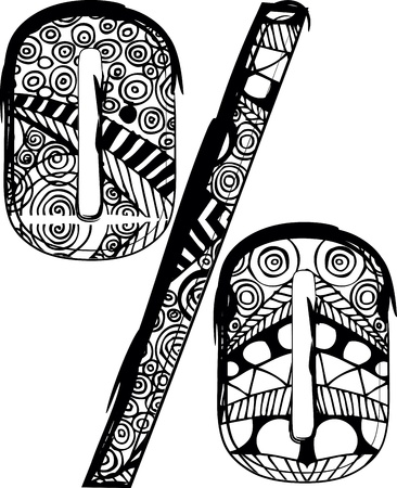 percentage symbol with abstract drawing. Vector illustrationのイラスト素材