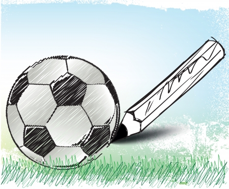 soccer ball sketch, vector illustrationのイラスト素材