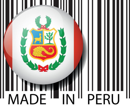 Made in Peru barcode. Vector illustrationのイラスト素材