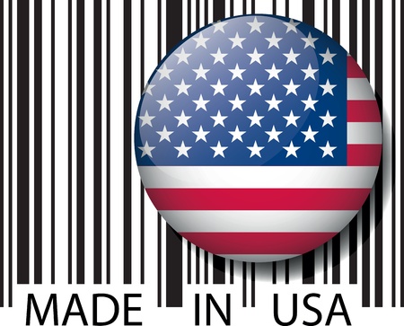 Made in USA barcode. Vector illustrationのイラスト素材