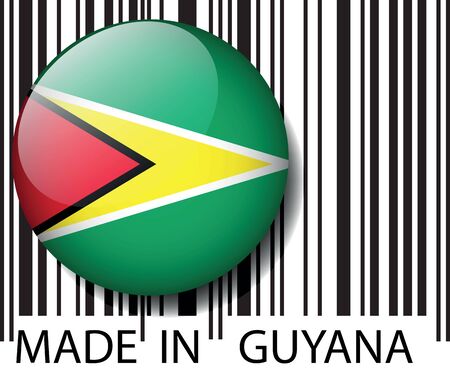 Made in Guyana barcode. Vector illustration のイラスト素材