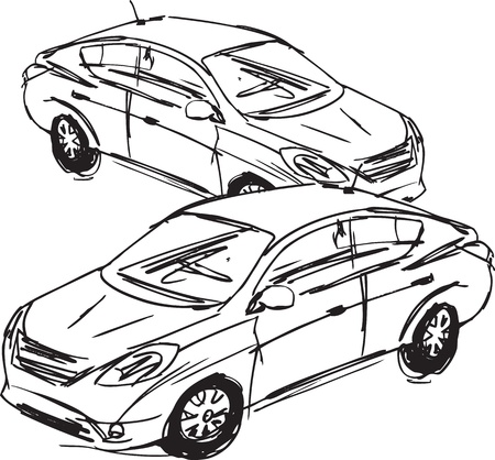 Sketch of cars.のイラスト素材