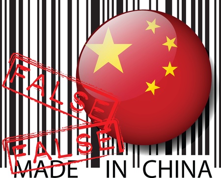 Made in China barcode - FALSE.のイラスト素材
