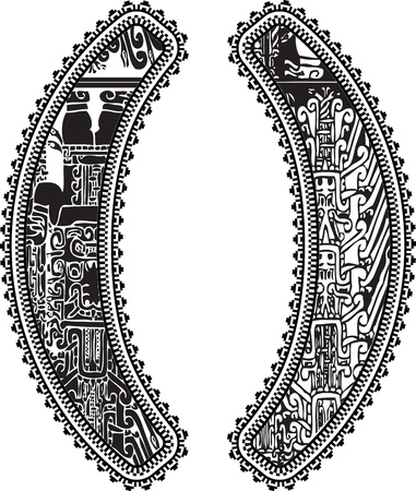 Parenthesis symbol with ancient drawing.のイラスト素材