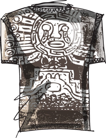 Grunge inca teeのイラスト素材