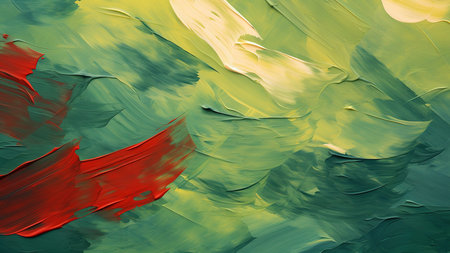 abstract oil paint strokes as background, creative design, green and yellowの写真素材