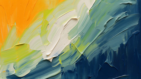 Painting close up of abstract colorful art brushstrokes as background