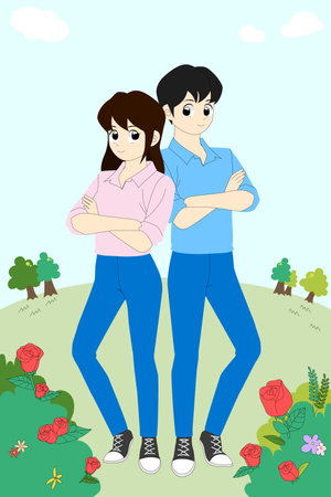 Illustration commemorating Korea's Couple's Dayのイラスト素材