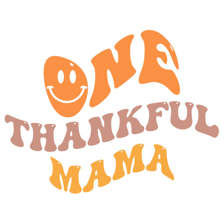 Thank You Mom lettering with smiley face. Vector illustration.のイラスト素材