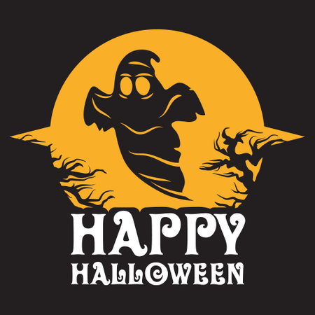 Happy Halloween. Vector illustration. Design element for poster, card, banner, flyer.のイラスト素材