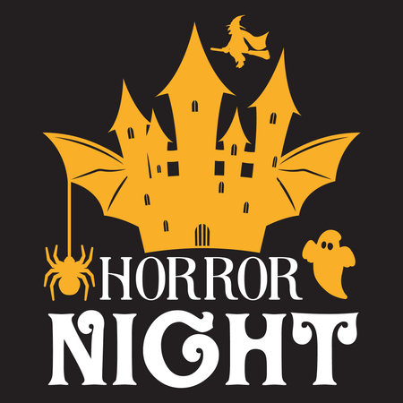 halloween design over black  background vector illustration with bats and castleのイラスト素材