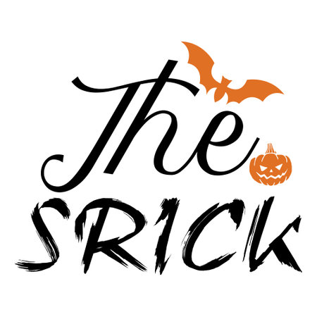 Halloween lettering with pumpkins and bats on white background.のイラスト素材