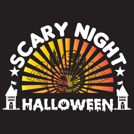 Scary Halloween Poster. Vector Illustration. Design for T-shirt.のイラスト素材