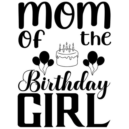 Mom of the birthday card with cake and balloons. Vector illustration.のイラスト素材