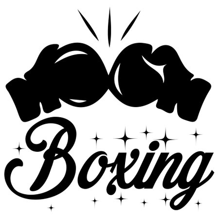 Boxing gloves with lettering. Vector illustration on a white background.のイラスト素材