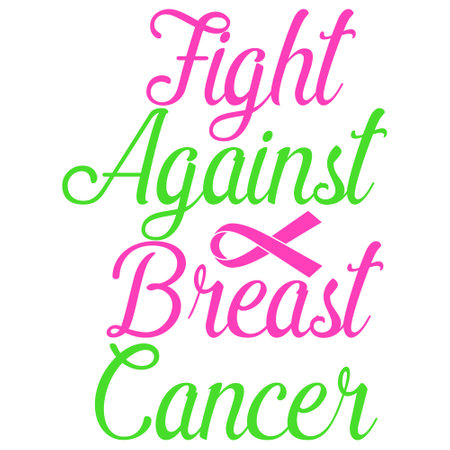Fight against cancer. Hand drawn typography poster. Vector illustration.のイラスト素材