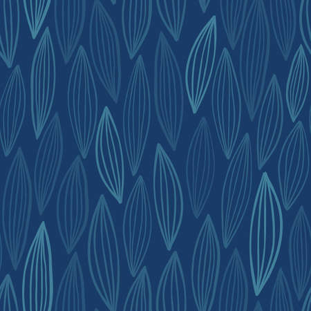 Abstract line leaves vector seamless patternのイラスト素材