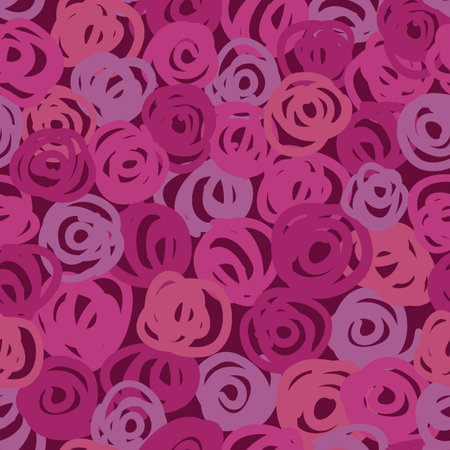Scribbled pink swirls seamless vector patternのイラスト素材