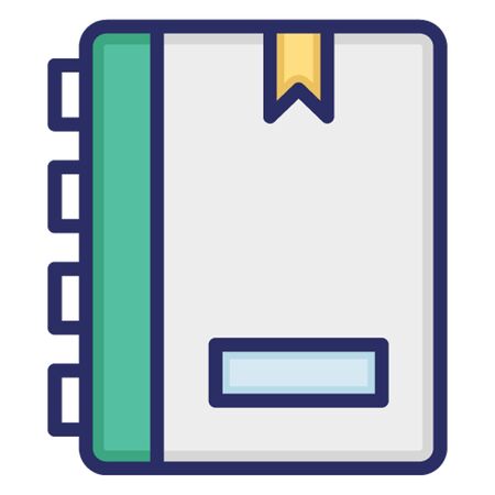 Book Outline Fill with Color Isolated Vector Iconのイラスト素材
