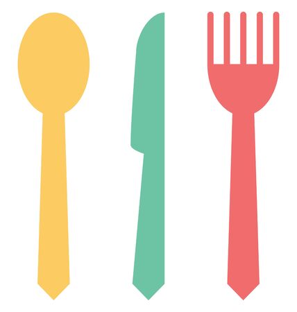 Cutlery Line  Vector Isolated Icon customized and editableのイラスト素材