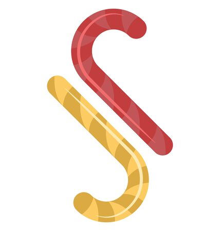 Candy Cane Isolated Vector Icon which can easily modify or editのイラスト素材